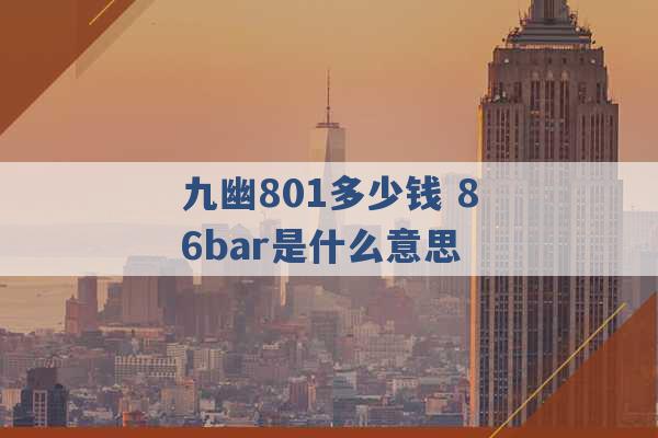 九幽801多少钱 86bar是什么意思 -第1张图片-电信联通移动号卡网