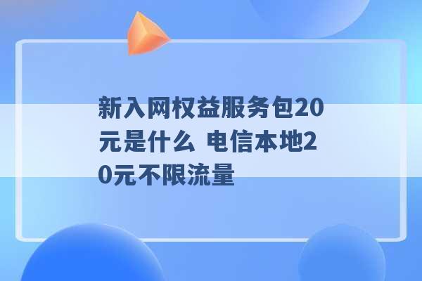 新入网权益服务包20元是什么 电信本地20元不限流量 -第1张图片-电信联通移动号卡网