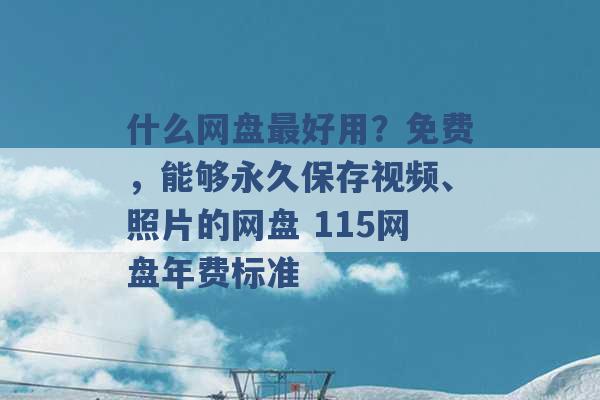 什么网盘最好用？免费，能够永久保存视频、照片的网盘 115网盘年费标准 -第1张图片-电信联通移动号卡网