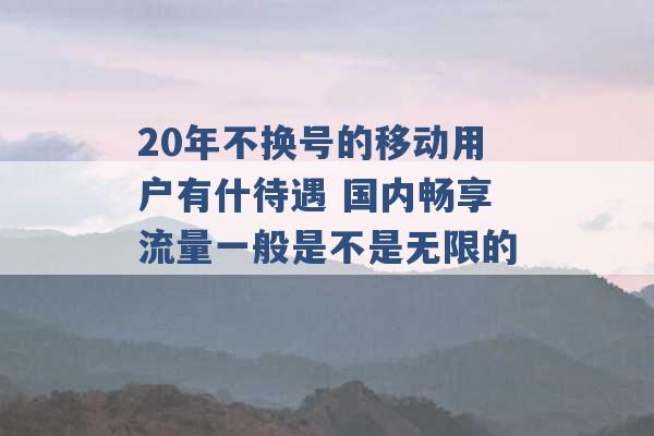 20年不换号的移动用户有什待遇 国内畅享流量一般是不是无限的 -第1张图片-电信联通移动号卡网