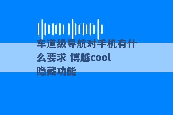 车道级导航对手机有什么要求 博越cool隐藏功能 -第1张图片-电信联通移动号卡网