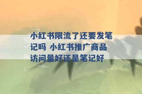 小红书限流了还要发笔记吗 小红书推广商品访问量好还是笔记好 -第1张图片-电信联通移动号卡网