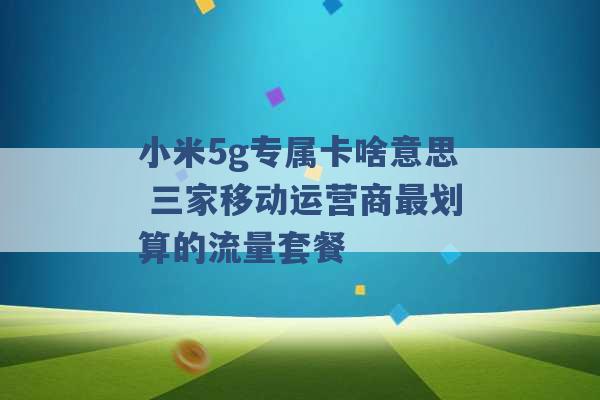 小米5g专属卡啥意思 三家移动运营商最划算的流量套餐 -第1张图片-电信联通移动号卡网