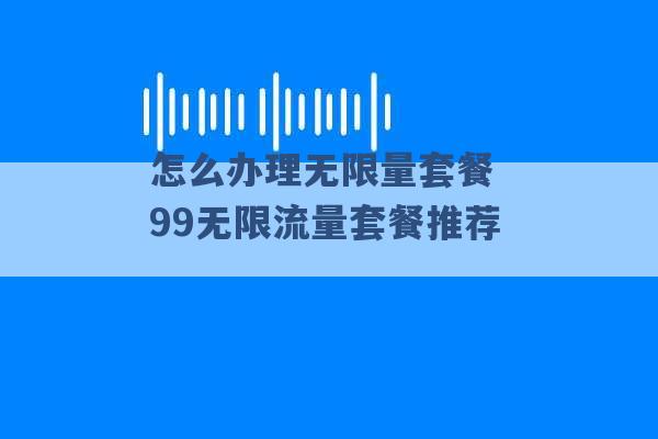 怎么办理无限量套餐 99无限流量套餐推荐 -第1张图片-电信联通移动号卡网