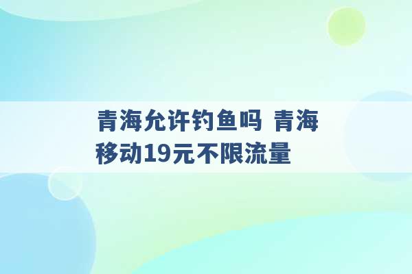 青海允许钓鱼吗 青海移动19元不限流量 -第1张图片-电信联通移动号卡网