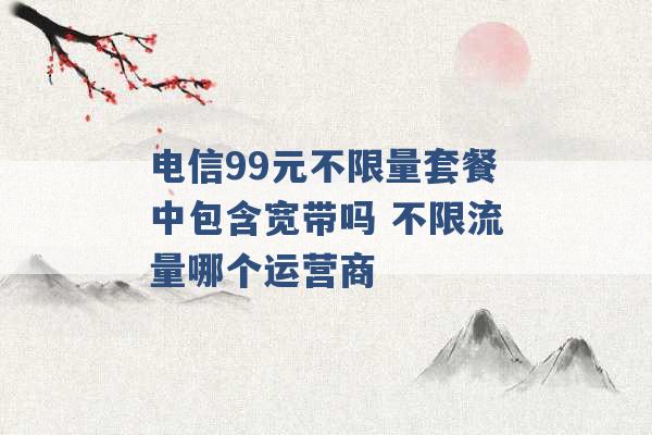 电信99元不限量套餐中包含宽带吗 不限流量哪个运营商 -第1张图片-电信联通移动号卡网