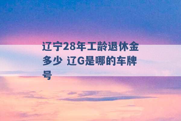 辽宁28年工龄退休金多少 辽G是哪的车牌号 -第1张图片-电信联通移动号卡网