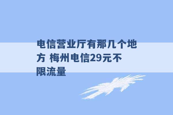 电信营业厅有那几个地方 梅州电信29元不限流量 -第1张图片-电信联通移动号卡网