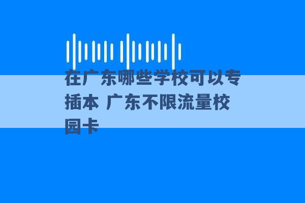 在广东哪些学校可以专插本 广东不限流量校园卡 -第1张图片-电信联通移动号卡网