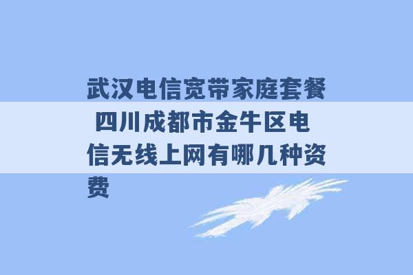 武汉电信宽带家庭套餐 四川成都市金牛区电信无线上网有哪几种资费 -第1张图片-电信联通移动号卡网