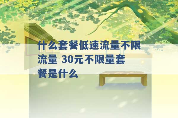 什么套餐低速流量不限流量 30元不限量套餐是什么 -第1张图片-电信联通移动号卡网