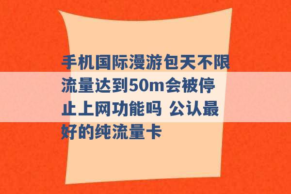 手机国际漫游包天不限流量达到50m会被停止上网功能吗 公认最好的纯流量卡 -第1张图片-电信联通移动号卡网