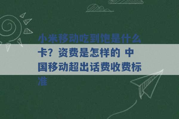 小米移动吃到饱是什么卡？资费是怎样的 中国移动超出话费收费标准 -第1张图片-电信联通移动号卡网