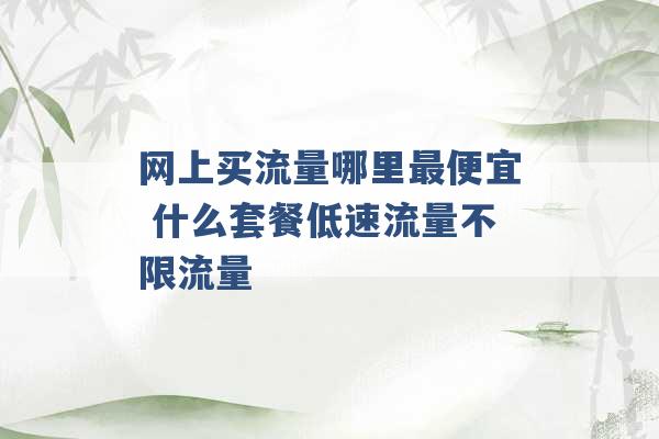 网上买流量哪里最便宜 什么套餐低速流量不限流量 -第1张图片-电信联通移动号卡网