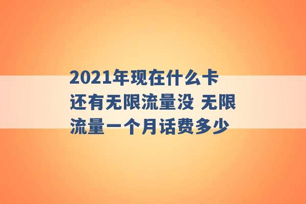 2021年现在什么卡还有无限流量没 无限流量一个月话费多少 -第1张图片-电信联通移动号卡网