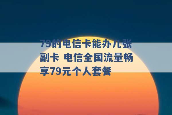 79的电信卡能办几张副卡 电信全国流量畅享79元个人套餐 -第1张图片-电信联通移动号卡网