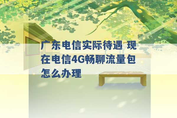 广东电信实际待遇 现在电信4G畅聊流量包怎么办理 -第1张图片-电信联通移动号卡网