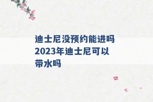 迪士尼没预约能进吗 2023年迪士尼可以带水吗 -第1张图片-电信联通移动号卡网