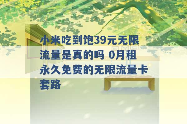 小米吃到饱39元无限流量是真的吗 0月租永久免费的无限流量卡套路 -第1张图片-电信联通移动号卡网