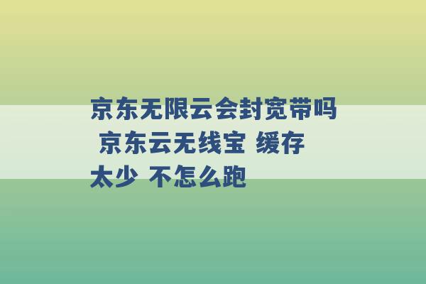 京东无限云会封宽带吗 京东云无线宝 缓存太少 不怎么跑 -第1张图片-电信联通移动号卡网