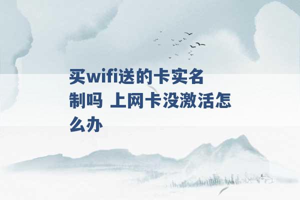 买wifi送的卡实名制吗 上网卡没激活怎么办 -第1张图片-电信联通移动号卡网