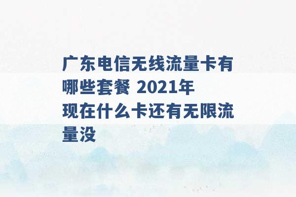 广东电信无线流量卡有哪些套餐 2021年现在什么卡还有无限流量没 -第1张图片-电信联通移动号卡网