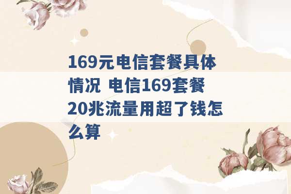 169元电信套餐具体情况 电信169套餐20兆流量用超了钱怎么算 -第1张图片-电信联通移动号卡网