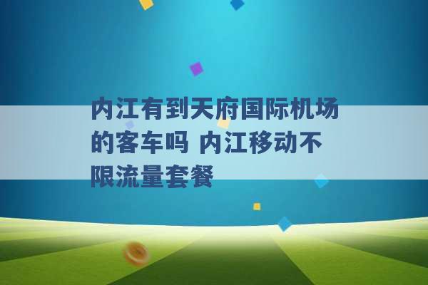 内江有到天府国际机场的客车吗 内江移动不限流量套餐 -第1张图片-电信联通移动号卡网