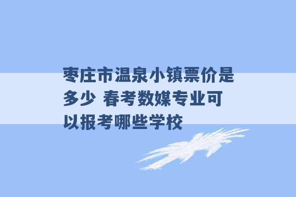 枣庄市温泉小镇票价是多少 春考数媒专业可以报考哪些学校 -第1张图片-电信联通移动号卡网