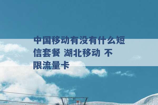 中国移动有没有什么短信套餐 湖北移动 不限流量卡 -第1张图片-电信联通移动号卡网