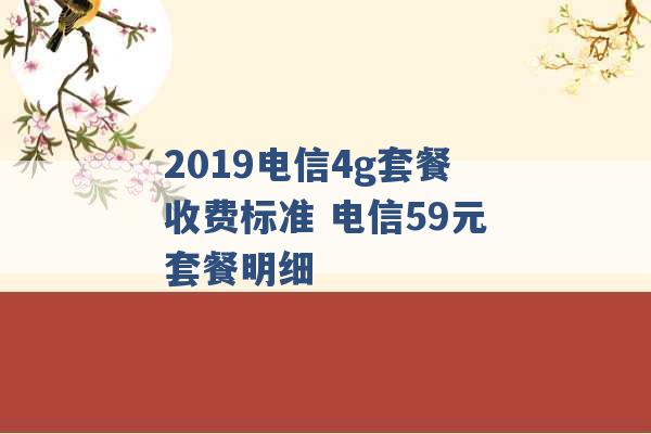 2019电信4g套餐收费标准 电信59元套餐明细 -第1张图片-电信联通移动号卡网