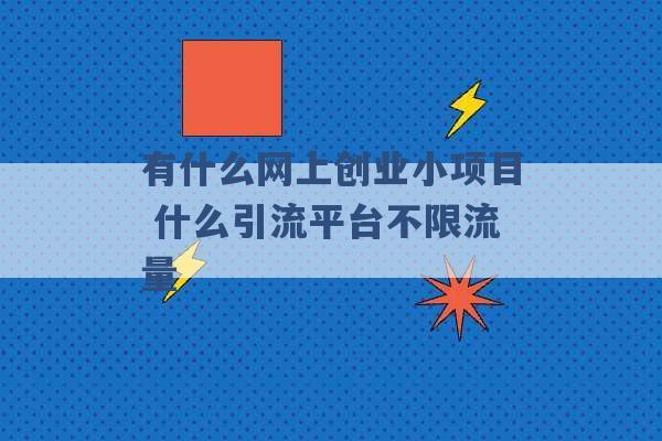 有什么网上创业小项目 什么引流平台不限流量 -第1张图片-电信联通移动号卡网