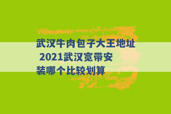 武汉牛肉包子大王地址 2021武汉宽带安装哪个比较划算 -第1张图片-电信联通移动号卡网