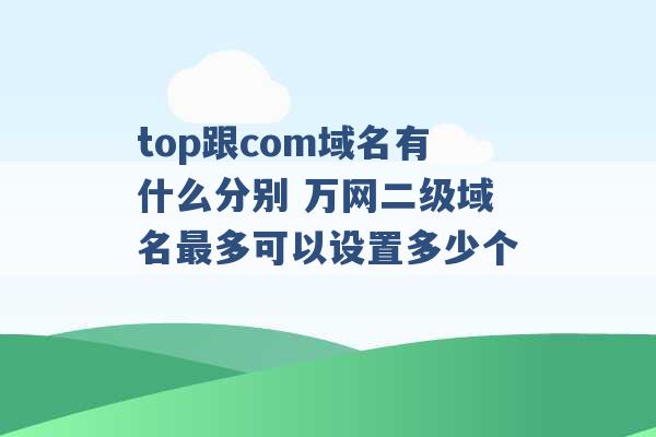 top跟com域名有什么分别 万网二级域名最多可以设置多少个 -第1张图片-电信联通移动号卡网