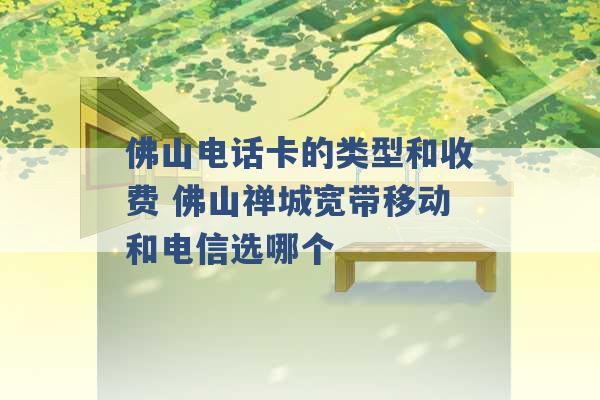 佛山电话卡的类型和收费 佛山禅城宽带移动和电信选哪个 -第1张图片-电信联通移动号卡网