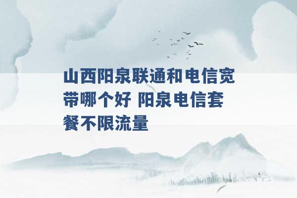 山西阳泉联通和电信宽带哪个好 阳泉电信套餐不限流量 -第1张图片-电信联通移动号卡网