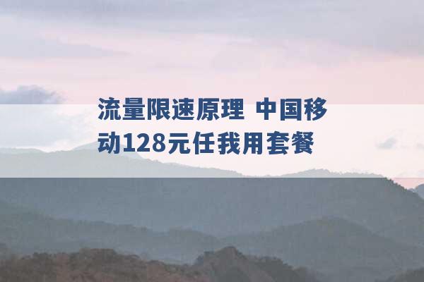 流量限速原理 中国移动128元任我用套餐 -第1张图片-电信联通移动号卡网