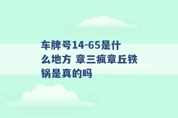 车牌号14-65是什么地方 章三疯章丘铁锅是真的吗 -第1张图片-电信联通移动号卡网