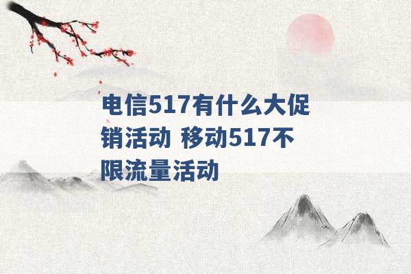 电信517有什么大促销活动 移动517不限流量活动 -第1张图片-电信联通移动号卡网