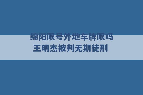 绵阳限号外地车牌限吗 王明杰被判无期徒刑 -第1张图片-电信联通移动号卡网