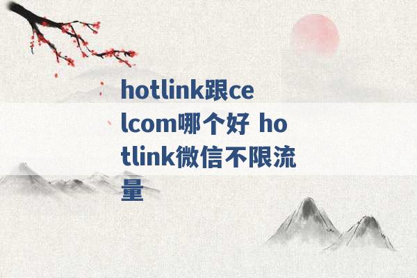 hotlink跟celcom哪个好 hotlink微信不限流量 -第1张图片-电信联通移动号卡网