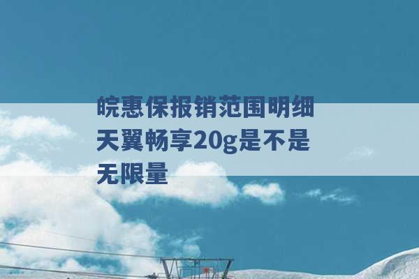 皖惠保报销范围明细 天翼畅享20g是不是无限量 -第1张图片-电信联通移动号卡网