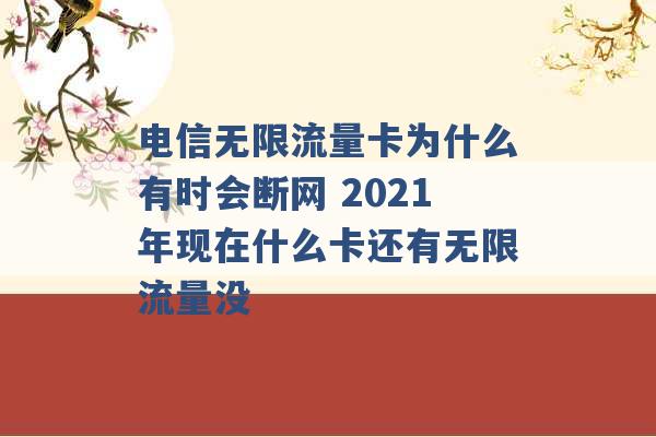 电信无限流量卡为什么有时会断网 2021年现在什么卡还有无限流量没 -第1张图片-电信联通移动号卡网