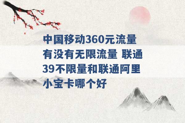 中国移动360元流量有没有无限流量 联通39不限量和联通阿里小宝卡哪个好 -第1张图片-电信联通移动号卡网