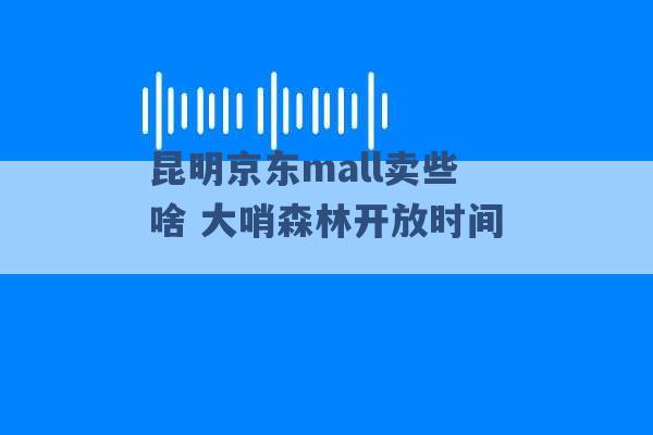 昆明京东mall卖些啥 大哨森林开放时间 -第1张图片-电信联通移动号卡网