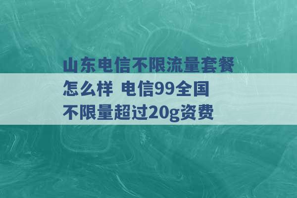 山东电信不限流量套餐怎么样 电信99全国不限量超过20g资费 -第1张图片-电信联通移动号卡网