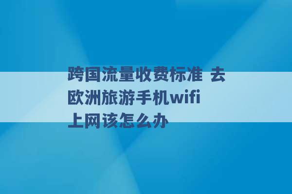 跨国流量收费标准 去欧洲旅游手机wifi上网该怎么办 -第1张图片-电信联通移动号卡网