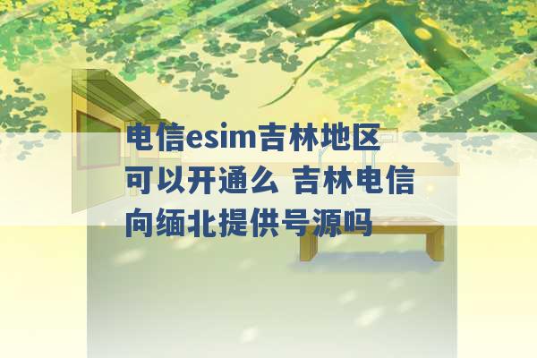 电信esim吉林地区可以开通么 吉林电信向缅北提供号源吗 -第1张图片-电信联通移动号卡网