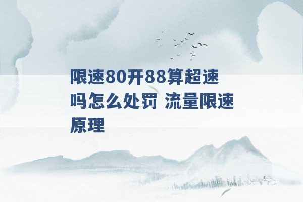 限速80开88算超速吗怎么处罚 流量限速原理 -第1张图片-电信联通移动号卡网