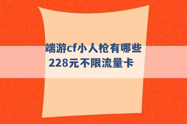 端游cf小人枪有哪些 228元不限流量卡 -第1张图片-电信联通移动号卡网